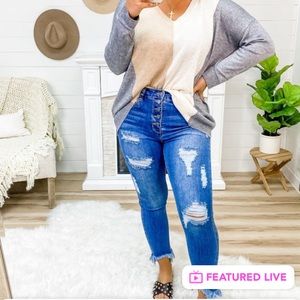 SOLD-Black Label Fray Hemmed Jeans